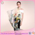 Оптовые цены уникальный дизайн ручной работы леди шелковый шарф с большим количеством цветов